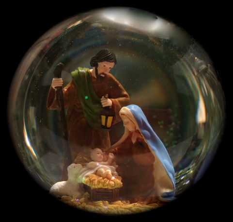 Glass Ball Nativity Picture